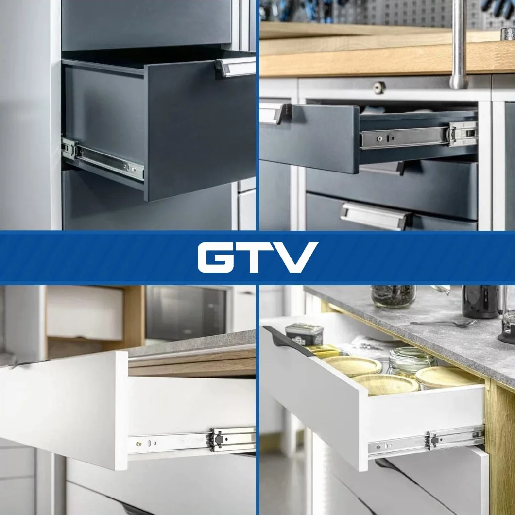 GTV Guide Scorrevoli per Cassetti Estrazione Totale 53.9 x 950 mm Acciaio Zincato 2 mm 100 kg 2 Pezzi