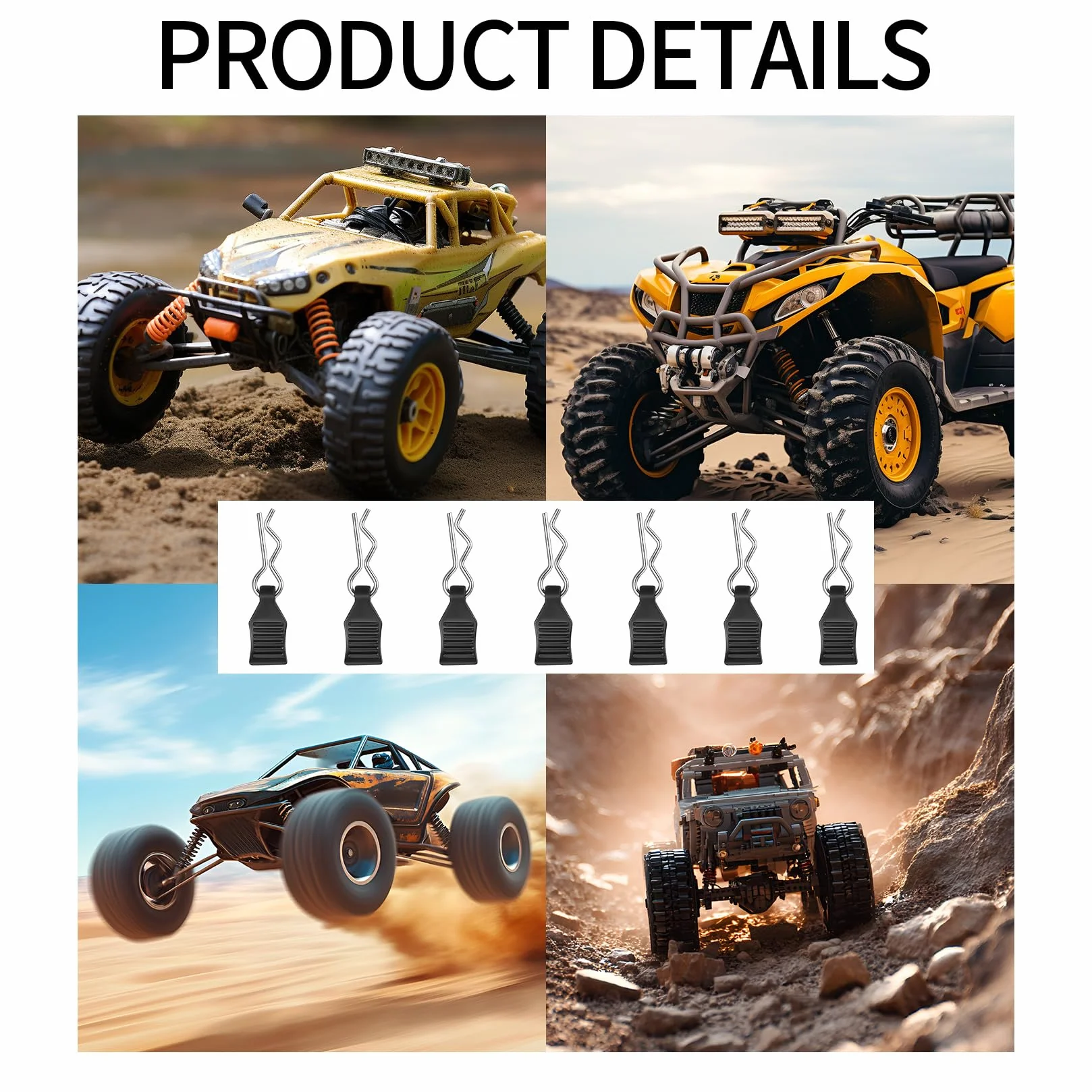 40 Pezzi Perni per Carrozzeria RC, Clip a C con Linguette di Trazione per Auto RC Deerc 1/10 1/12 1/16 1/18