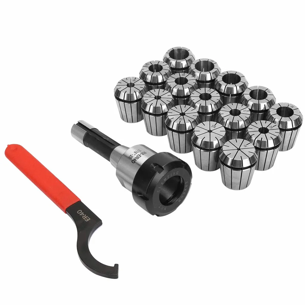 R8 ER40 Collet Chuck Set 15 Pezzi Alta Forza di Serraggio Precisione