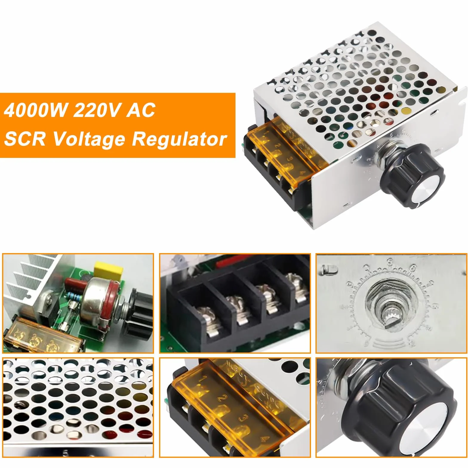 Regolatore di tensione elettronico AC 220 V 4000 W SCR, regolatore velocità motore termostato
