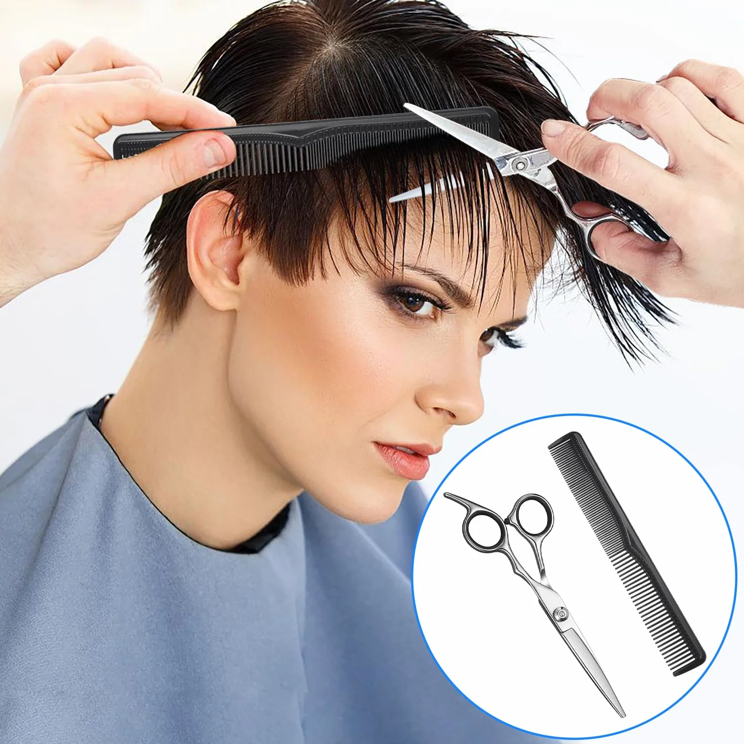 Forbici Parrucchiere Professionali, Forbici per Capelli in Acciaio Inossidabile, Forbici Capelli per Donna, Uomo, Bambino
