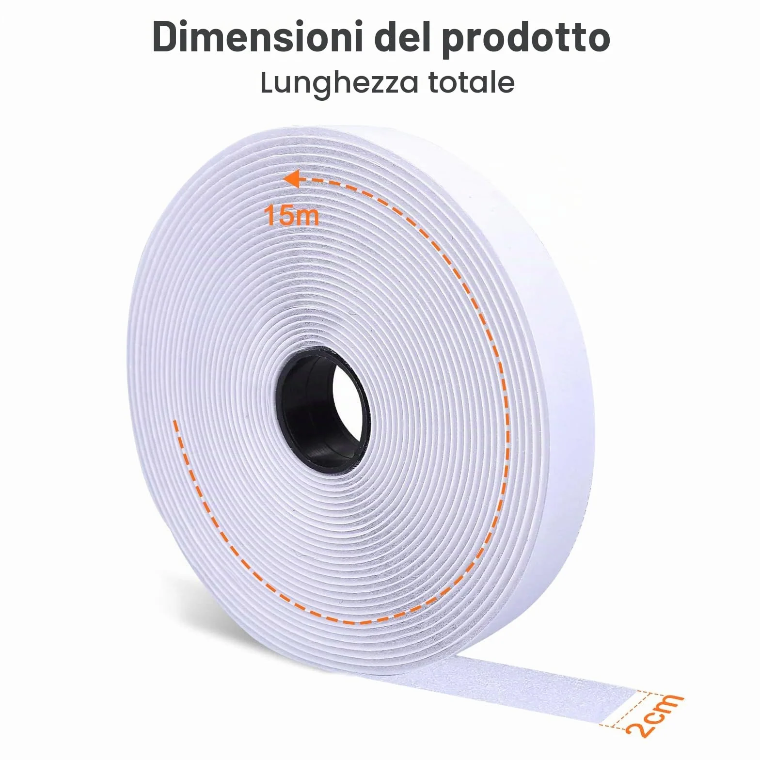 Nastro Adesivo Biadesivo SURFOU 15 m x 20 mm Extra Forte Hook & Loop per Tessuti Zanzariere Cuscini Tappeti