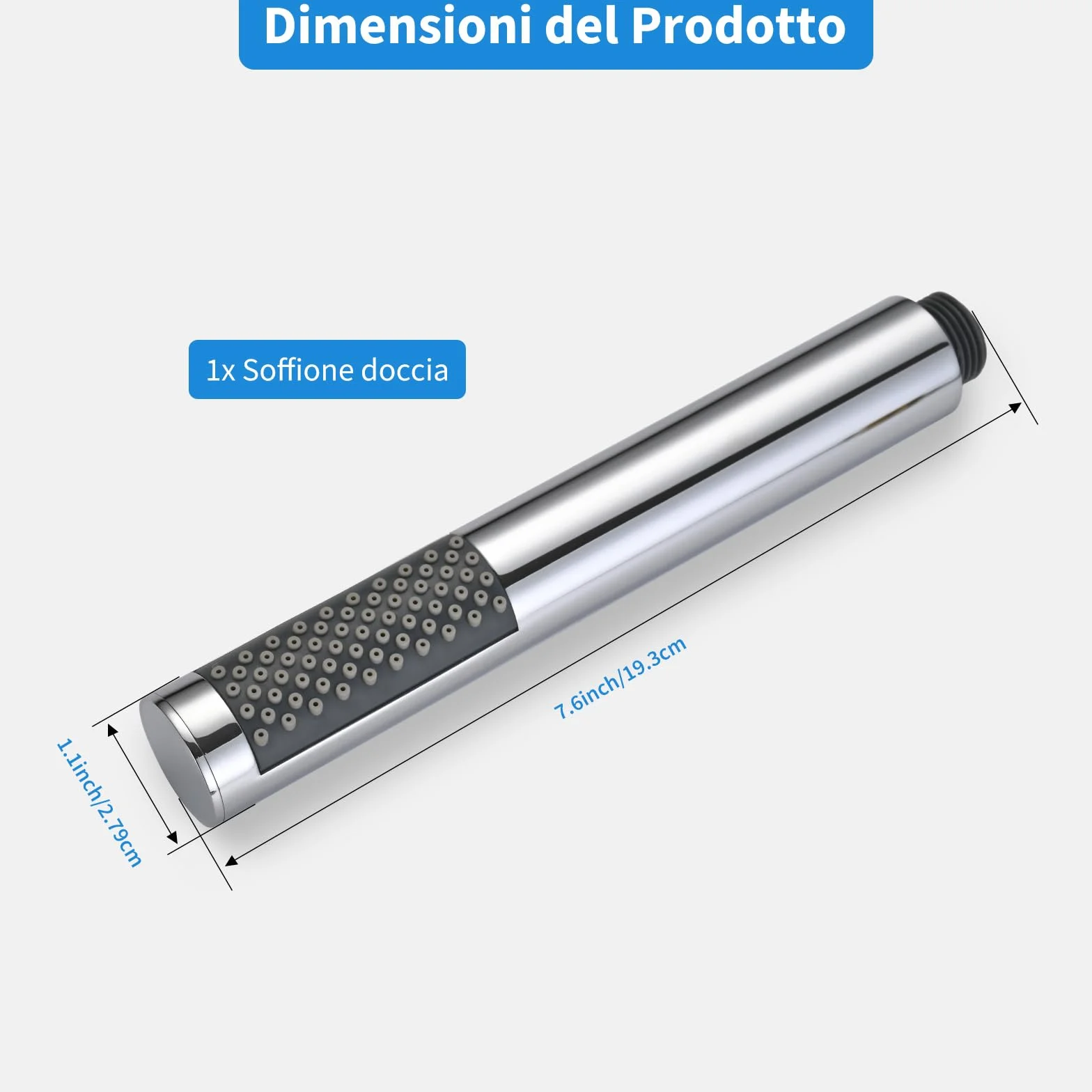 DETBOM Soffione Doccia Acciaio Inossidabile Alta Pressione Anticalcare Cromo 20cm
