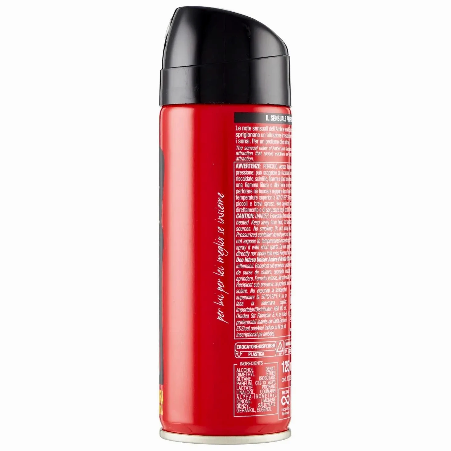 8 deodoranti Intesa Sex Unisex Ambra d'Arabia – Deodorante Spray 125 ml + portachiavi Beni Culinari
