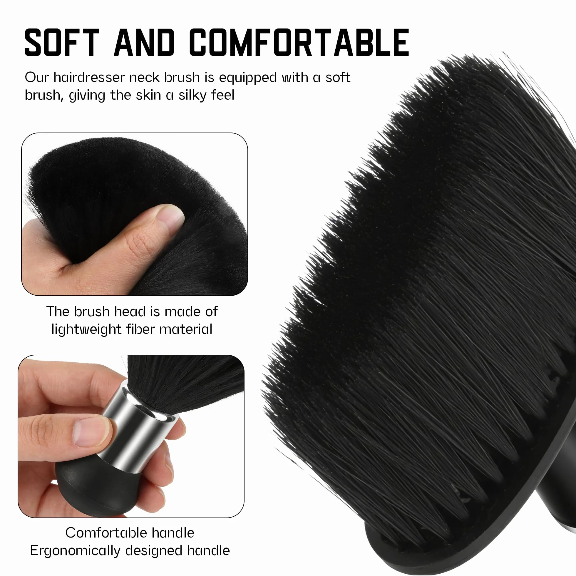 3 pezzi spazzola per capelli spazzola da barbiere, spazzola da parrucchiere, set da barbiere, per la pulizia dei capelli nel salone di parrucchiere, rimozione della polvere