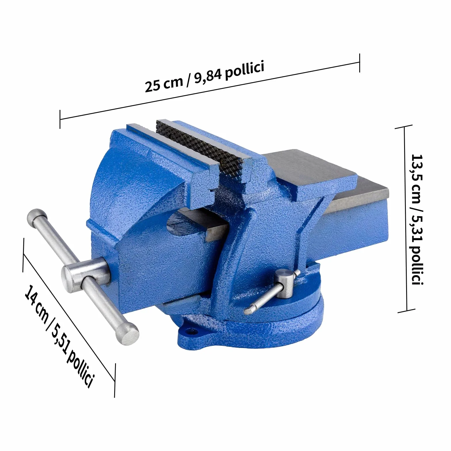 HYCHIKA Morsa da Banco 152 mm 6 Pollici 360° Girevole per Lavorazione Legno e Metallo