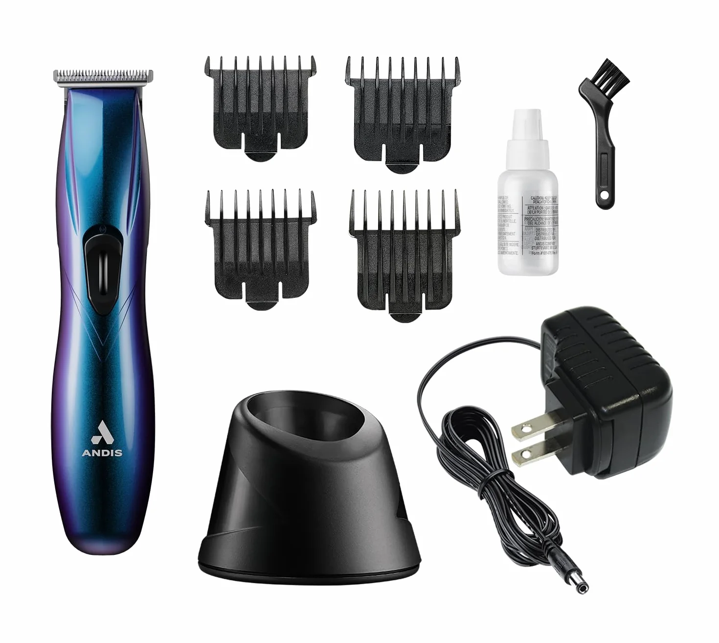 Andis 560974 Slimline Pro Cord/Cordless Barba Trimmer, Ioni di Litio T-Blade Trimmer, Taglio ravvicinato T-Blade Zero Gapped, Galaxy