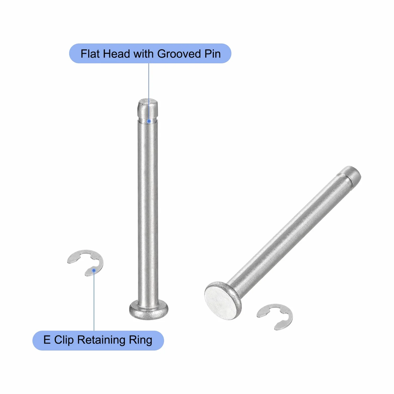Perno Posizionamento Cilindrico Elastico M3x30mm Acciaio Inossidabile 304, Clip Fissaggio, Argento