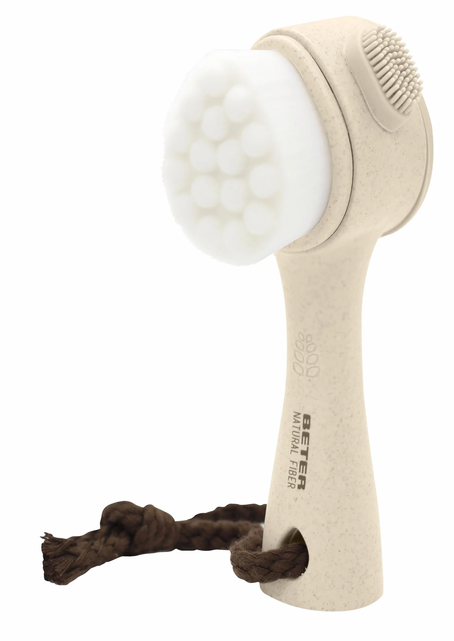 Beter - Spazzola Viso Pulizia 3 in 1 di fibra naturale - Massaggi, Pulizia, Esfoliazione - Ideale per esfoliare il viso, Con spazzola per il viso e spazzola esfoliante viso, Pulizia del viso efficace