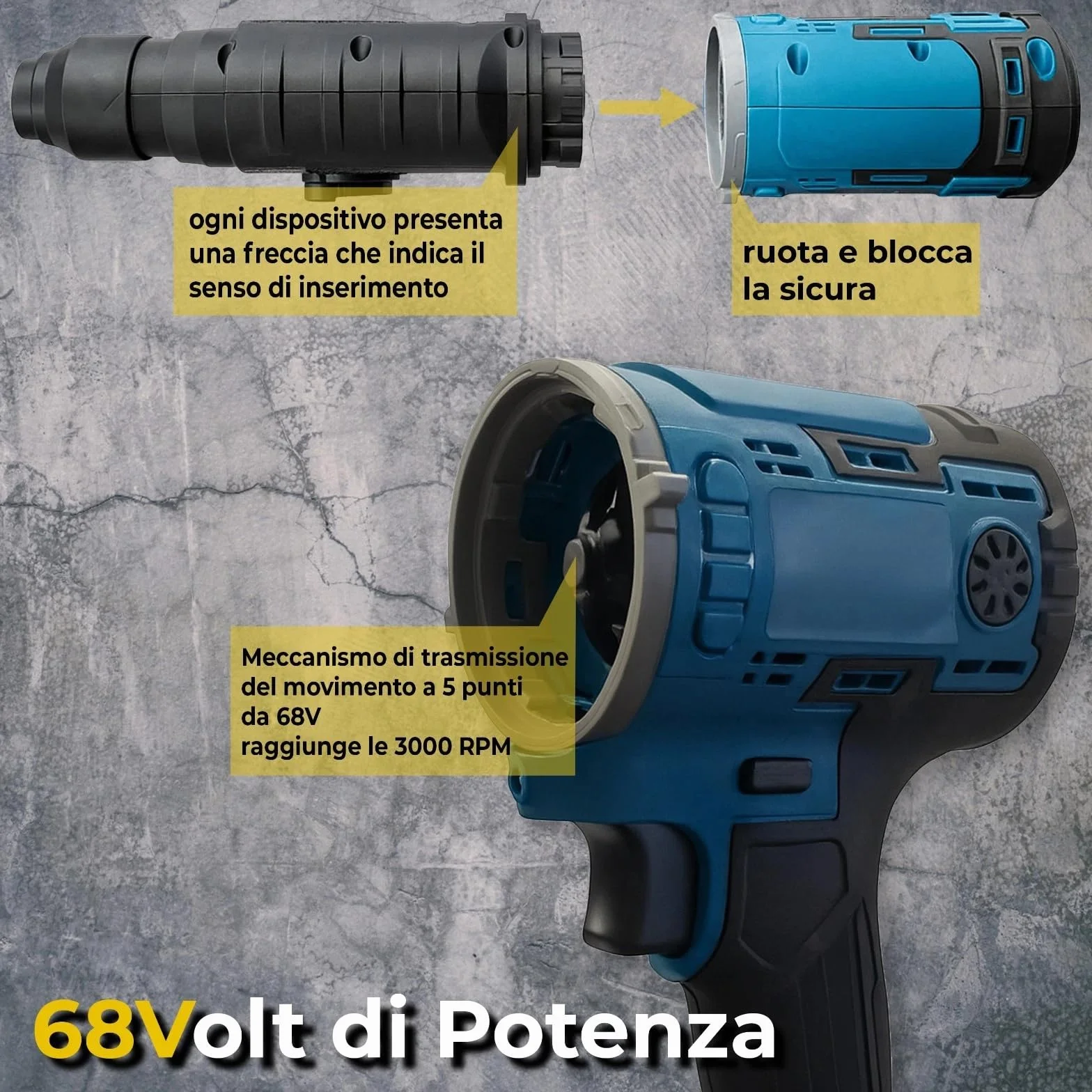 MAKA Avvitatore Trapano 8 in 1 Multifunzione a Batteria 68V Kit Professionale Idropulitrice Motosega Seghetto Smerigliatrice Soffiatore Valigetta Rigida