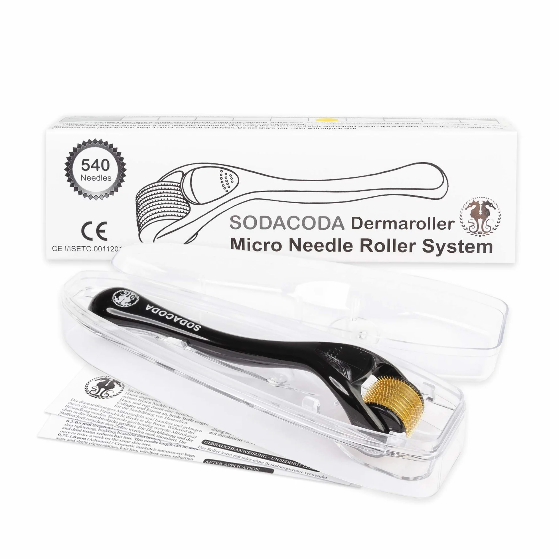 3.00 mm - SODACODA 540 Titanio Micro Aghi Dermaroller Microneedle - per la pelle bella e sana - cura e trattamento