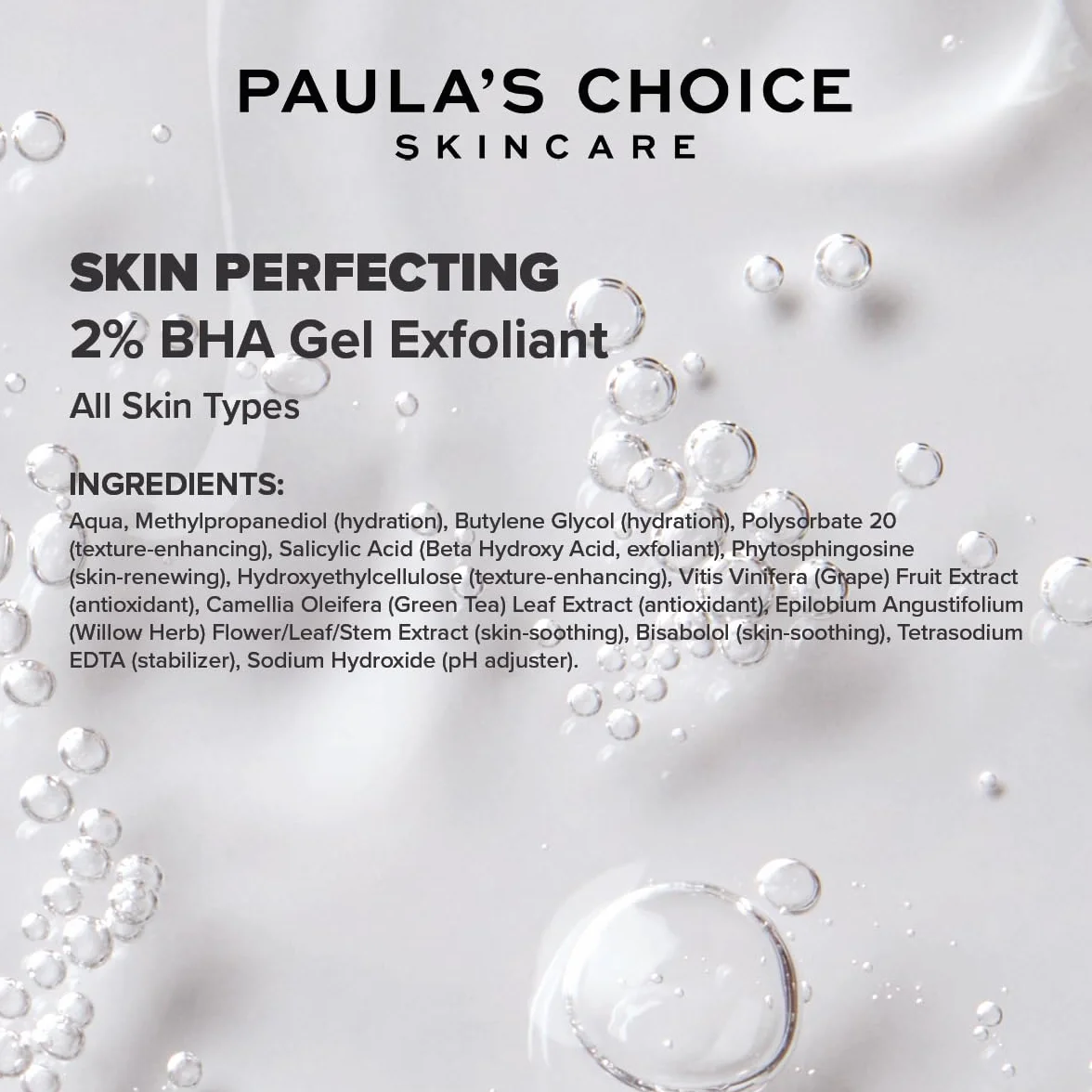 Paula’s Choice SKIN PERFECTING 2% BHA Esfoliante Gel - Leggero & Che Non Appiccica - Peeling Viso Combatte i Brufoli e i Punti Neri - con Acido Salicilico - Tutti i Tipi di Pelle - 100 ml
