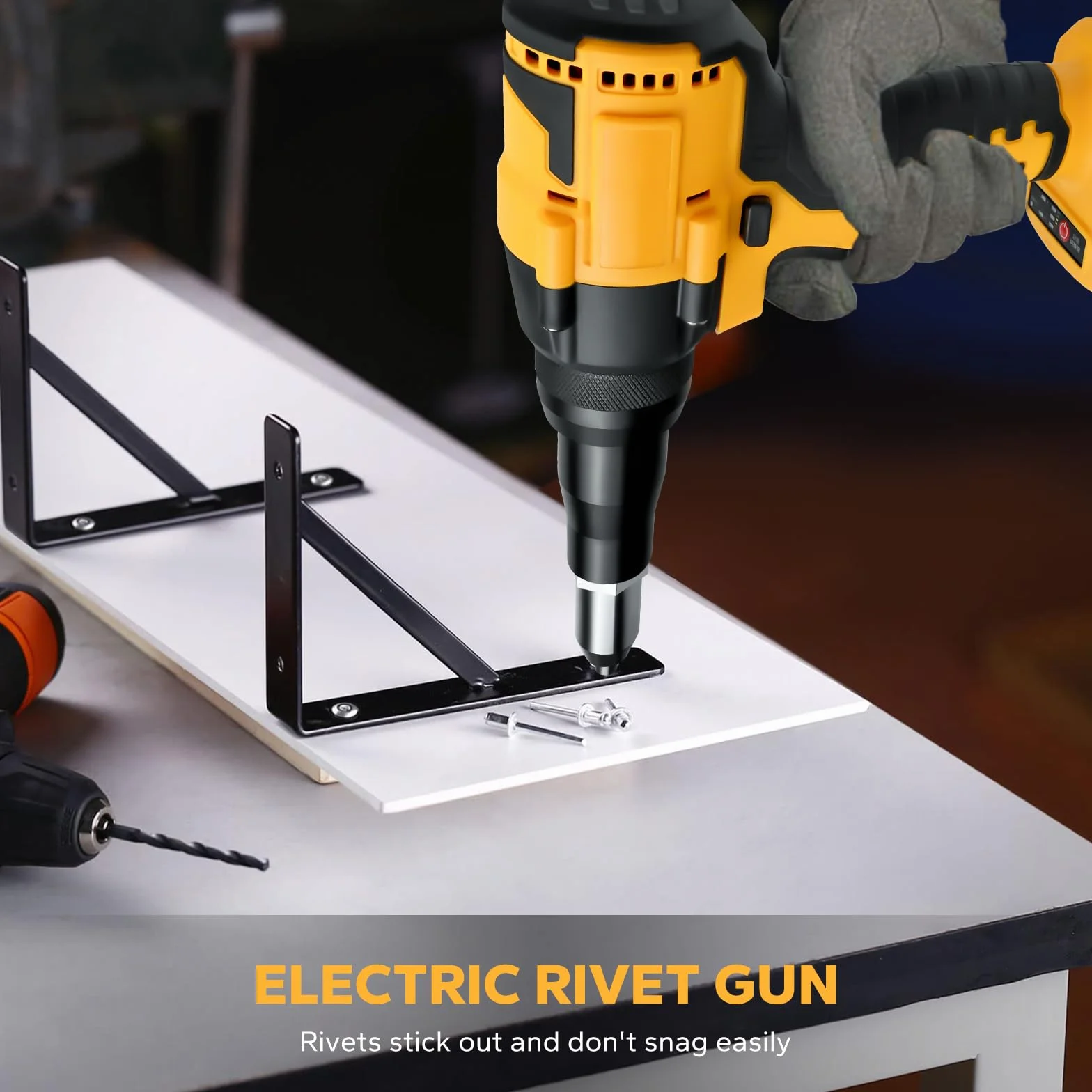 Pistola rivettatrice professionale per Dewalt 20 V per metallo, plastica, pelle