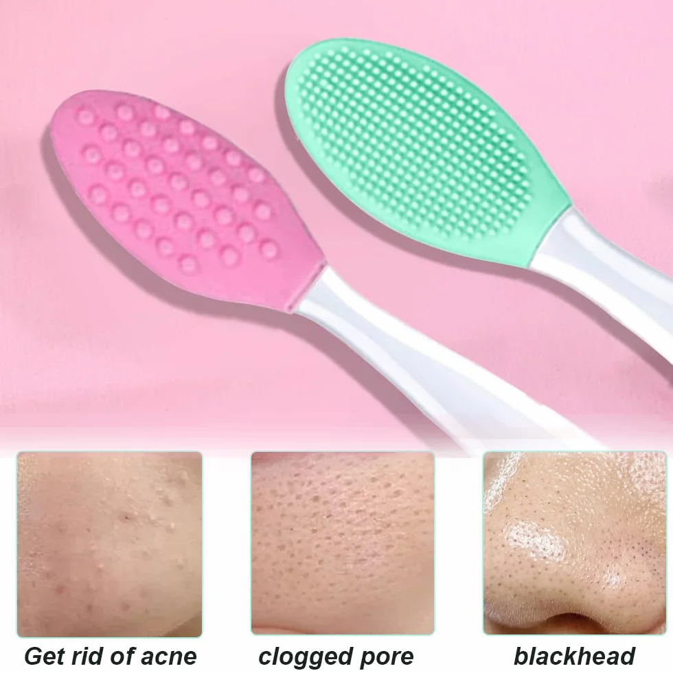 Pennello Esfoliante per Labbra in Silicone, 8 Pcs Pennelli per Labbra in Silicone, Spazzole per Labbra Morbido a Doppia Faccia, Spazzola Esfoliante per Labbra