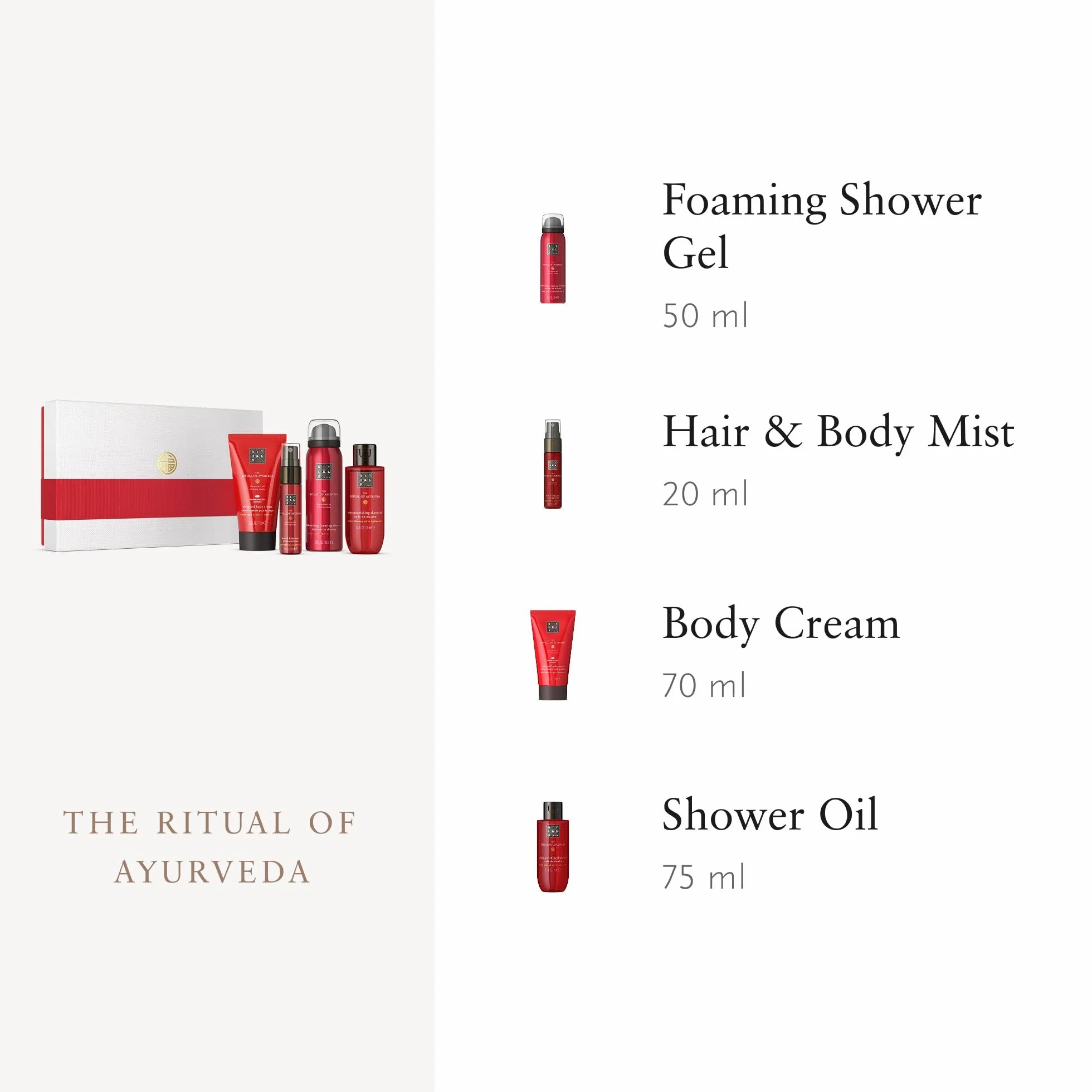 RITUALS Cofanetto regalo donna The Ritual of Ayurveda, Small – Set regalo donna con prodotti per la cura del corpo arricchiti con rosa indiana e olio di mandorle dolci – Set bagno riequilibrante