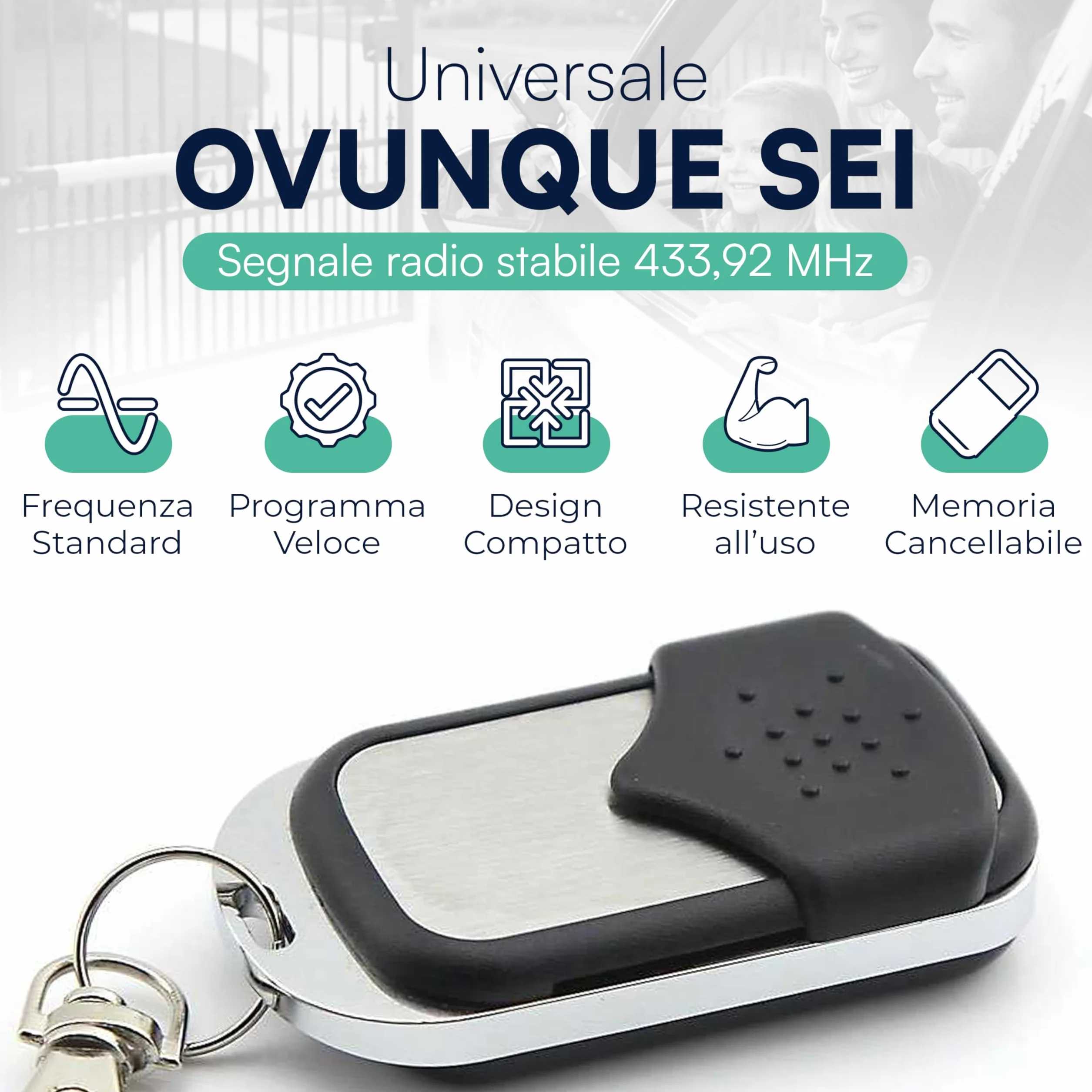 Telecomando Cancello Universale 433,92 MHz Codice Fisso 2x