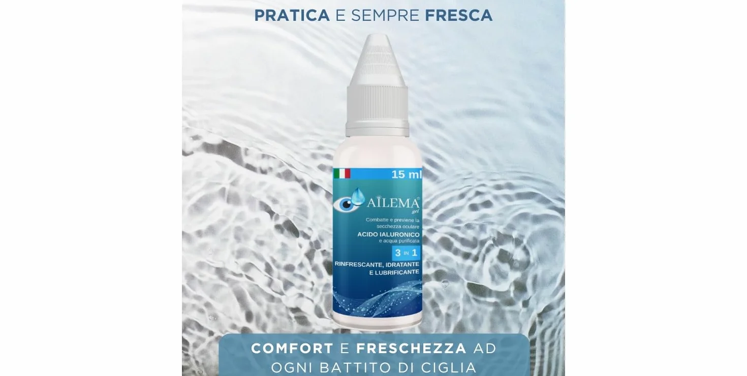 Collirio Umettante con Acido Ialuronico Maxi Formato 15 ml | 3 in 1: Lubrificante, Rinfrescante e Drenante | Sollievo Immediato per Occhi Secchi e Irritati | Uso Quotidiano |Effetto Immediato