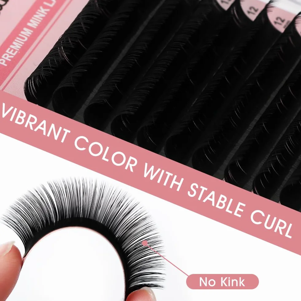 Extension Ciglia Classico Singole One to One Lashes 0.03-0.20mm B C CC D J Curl 8-15mm Naturali Individuale Finte Ciglia Volume Russo Professionale Eyelash Extensions