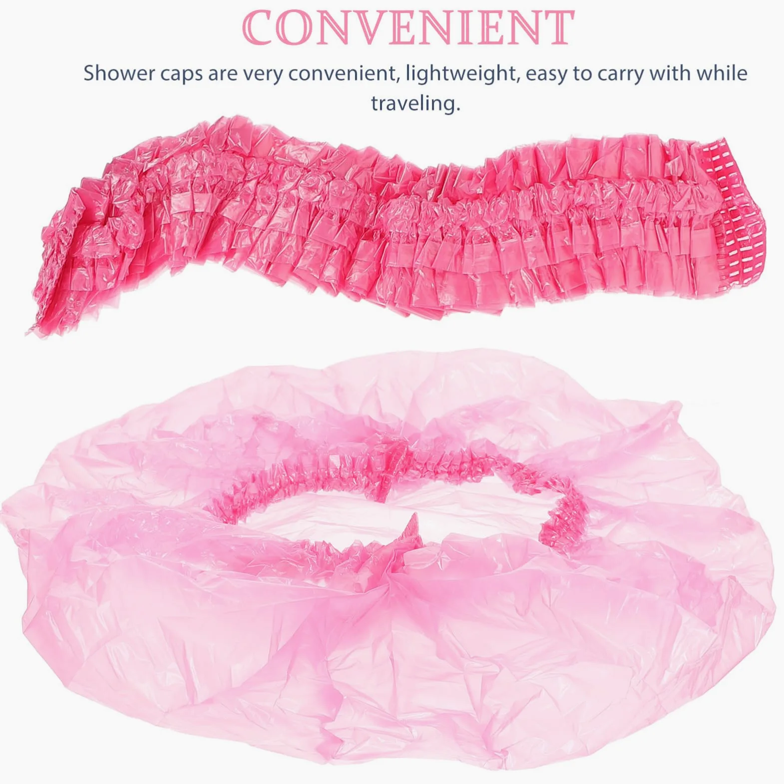 Homoyoyo 500 Pezzi Cuffie Doccia Donna Impermeabili Rosa, Design Elastico Large 44cm, Monouso per Spa, Casa e Cura Estetica Chioma