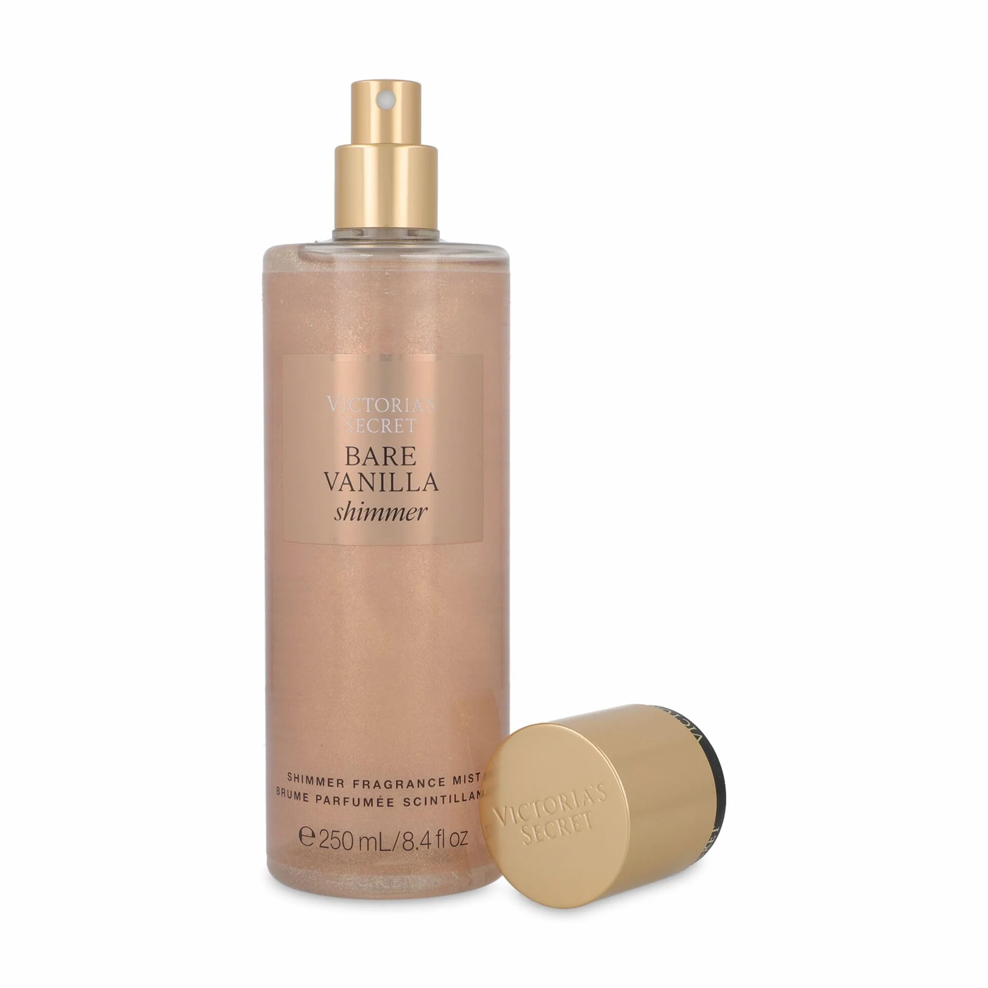 Victoria's Secret Bare Vanilla Shimmer Spray Profumato, Vaniglia Montata e Cashmere Morbido, 250 ml
