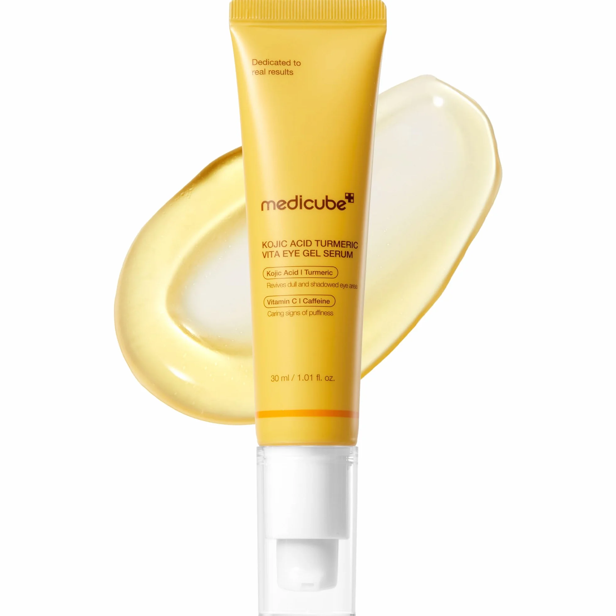 medicube Eye Serum with Kojic Acid Turmeric | All-Day Brightening Eye Gel Serum | Refreshing Eye Care with Vitamin C, Retinol & Caffeine | Hydrating & Cooling Formula | Korean Skincare, 1.01 fl.oz