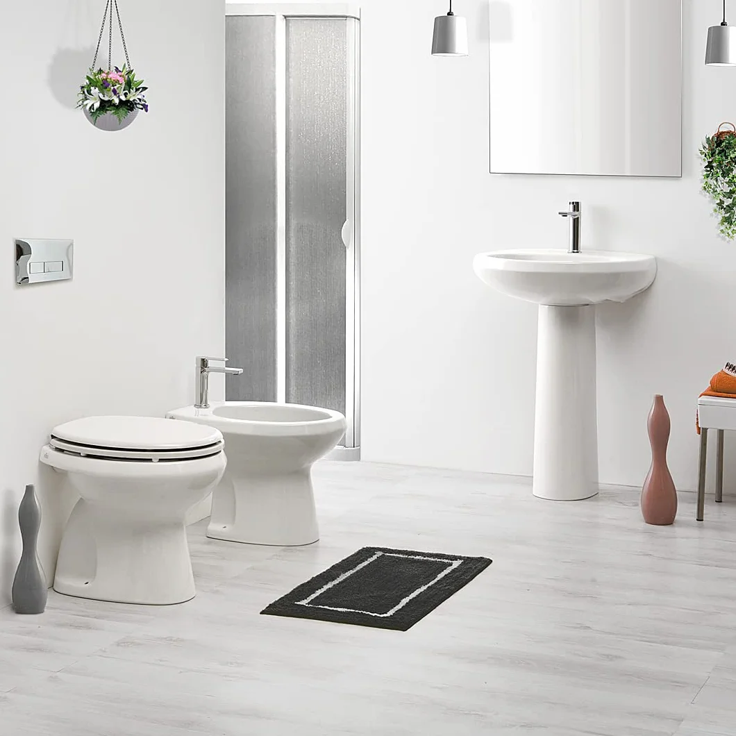 Vaso WC con Bidet Incorporato Ceramica Sanitari CLASSIC Scarico a Terra Made In Italy