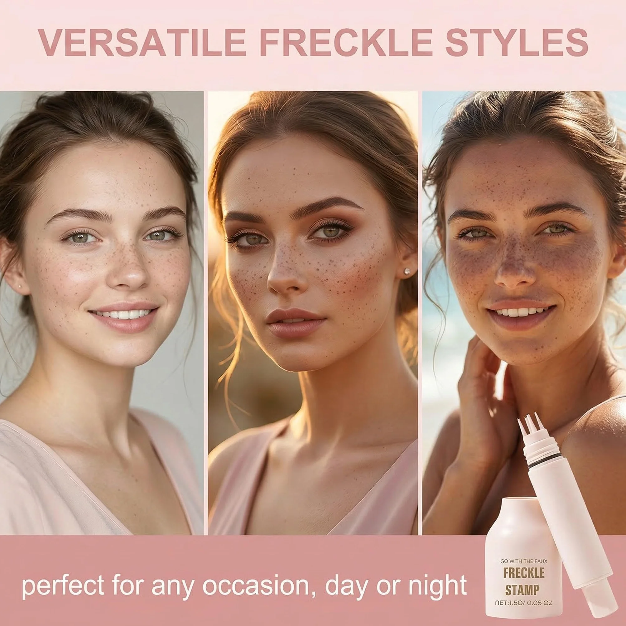1 Pezzi Freckle Timbro, Penna Lentiggini, Impermeabile e Resistente al Sudore, Asciugatura Rapida 6s & Durata 24h, Trucco Lentiggini per Lentiggini del Viso
