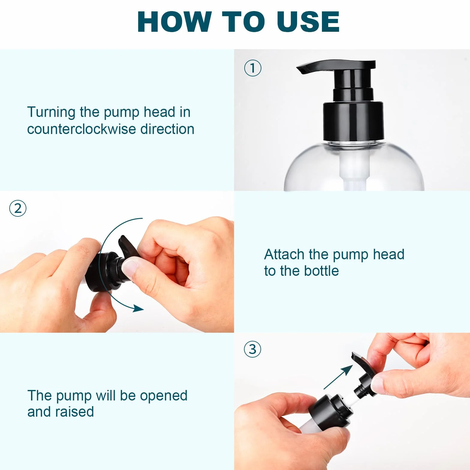 Bottiglie Vuote Pompa 2 pezzi Flacone Dosatore Dispenserà Sapone Doccia Flacone Dispenserà Flaconi Pompa in Plastica Ricaricabili per Sapone, Shampoo, Liquido Lozione
