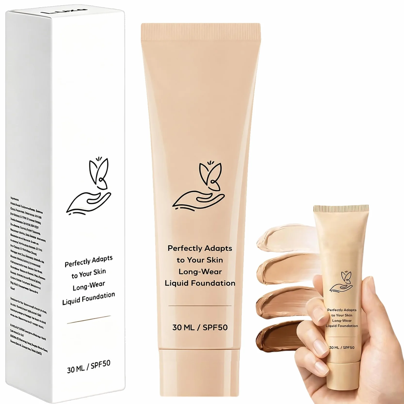 Luxe Cosmetics Colour Changing Foundation, Luxe Foundation Colour Changing Spf 50 for Mature Skin, Medium Coverage, Buildable Formula, Lightweight, Long-Lasting (1 Pcs)