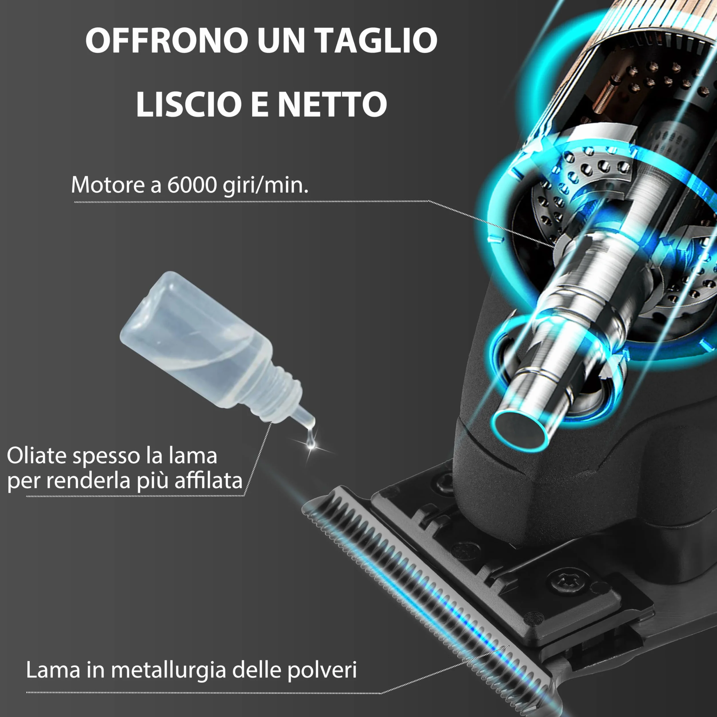 KEMEI 2293 - Tagliacapelli professionale per barbiere con lama a T, ricaricabile senza fili