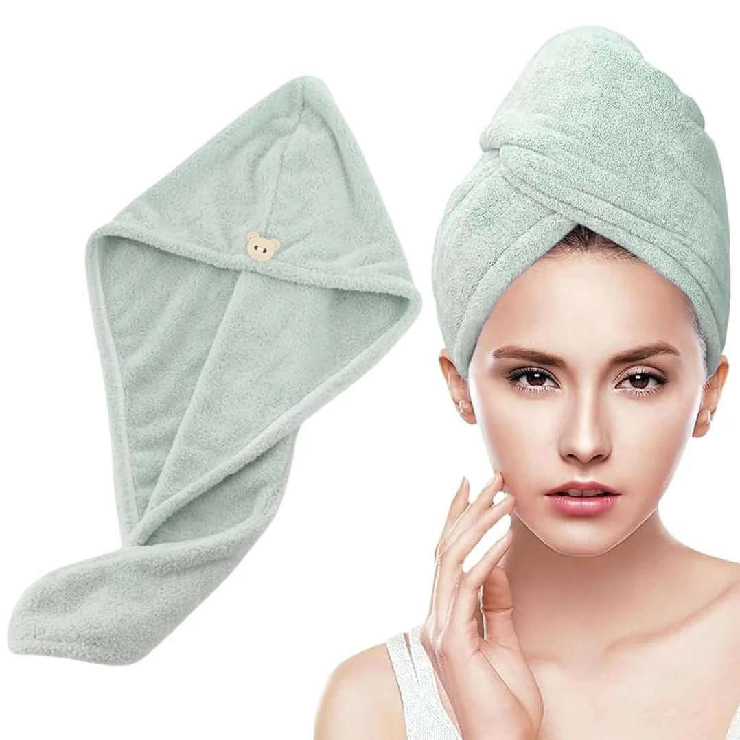 Asciugamano a Turbante per Asciugare i Capelli, Asciugamano per Capelli Donna, Turbanti per Capelli Asciugamano per la Testa in Microfibra, Pratico Asciugacapelli, Morbido e Pratico