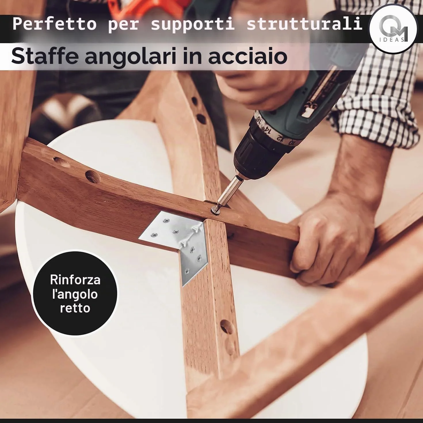 Staffe Angolari 40x40x40 Squadretta Giunzione Connettore Fissaggio Mobili Legno Zincato Argento