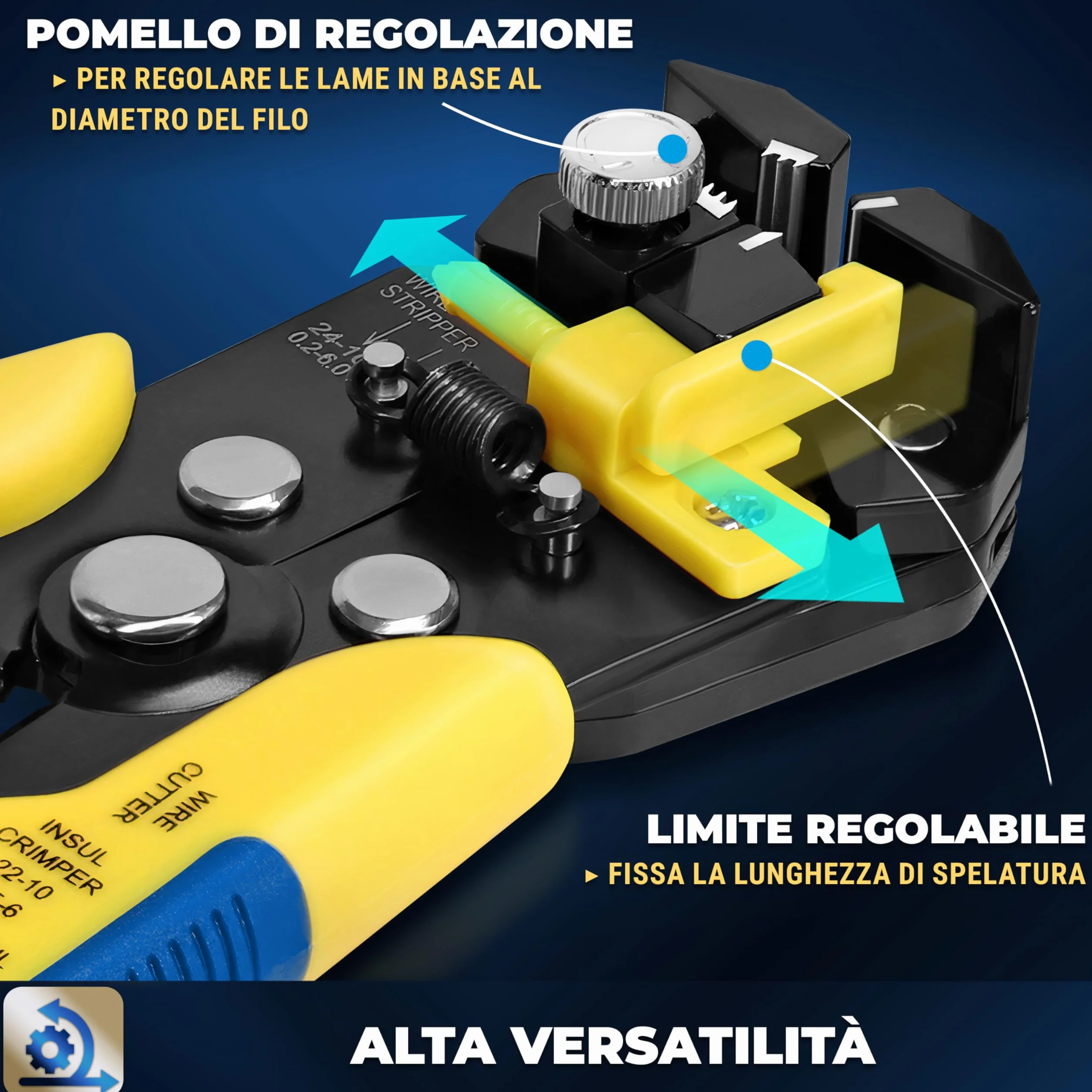 S&R Pinza Spelafili Automatica 205 mm 3 in 1 AWG 24-10 (0,2-6,0 mm²)