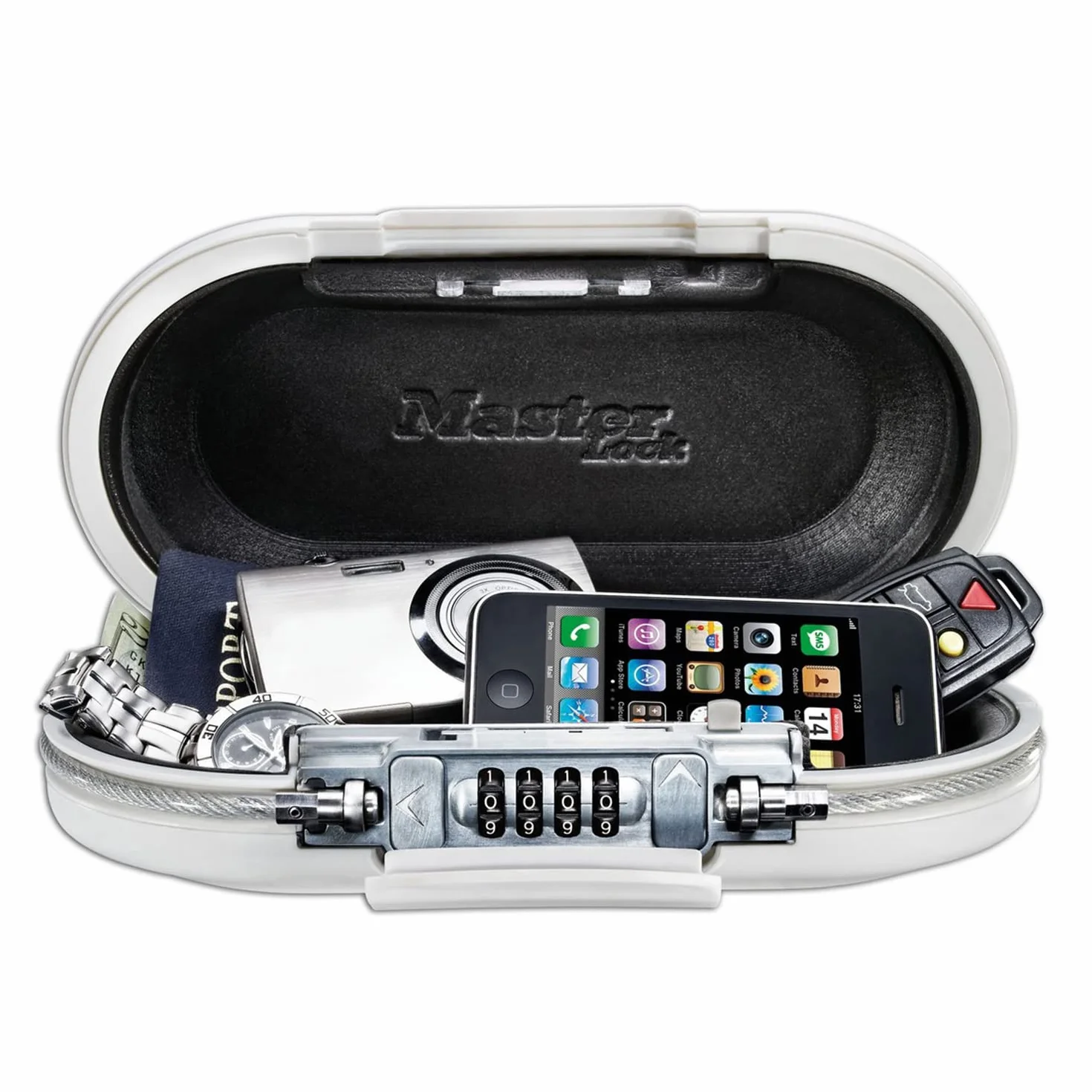 Master Lock Cassaforte Nomade Combinazione 5900EURDWHT Bianco 6 cm x 24 cm x 12.9 cm