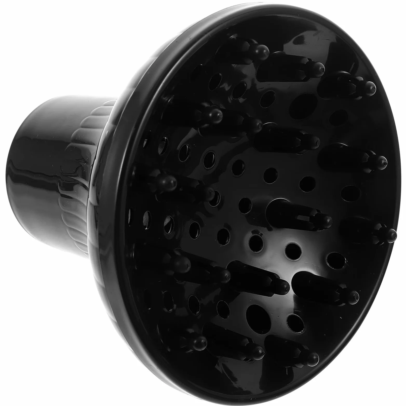 Generico Diffusore Flusso D'aria a 360 Gradi Professionale per Asciugacapelli in Plastica e Nero Adatto per Diametro Uscita 4,2-4,8cm Uso Domestico e Salone