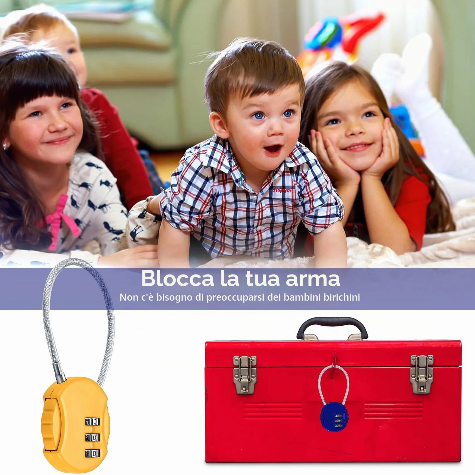 Lucchetti a Combinazione per Bagagli, 4 Pezzi, Serratura Lucchetto Piccolo con Cavo a 3 Cifre per Valigia Armadietto Viaggio