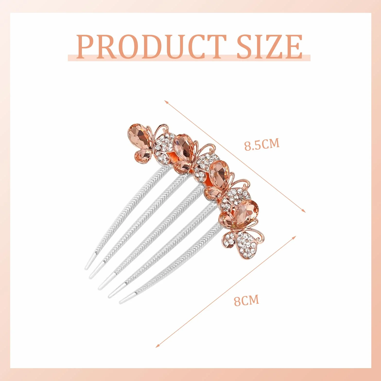 3 Pezzi Strass Pettine Cristallo - Farfalle e Fiori per Capelli da Sposa - Accessorio con Strass per Donne e Ragazze