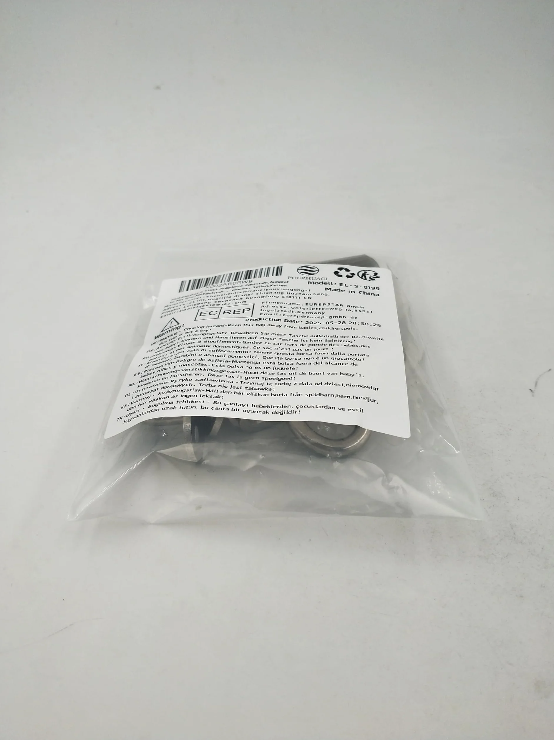 Gancio da soffitto M6 in acciaio inox per poltrona sospesa, 8 piastre oculari