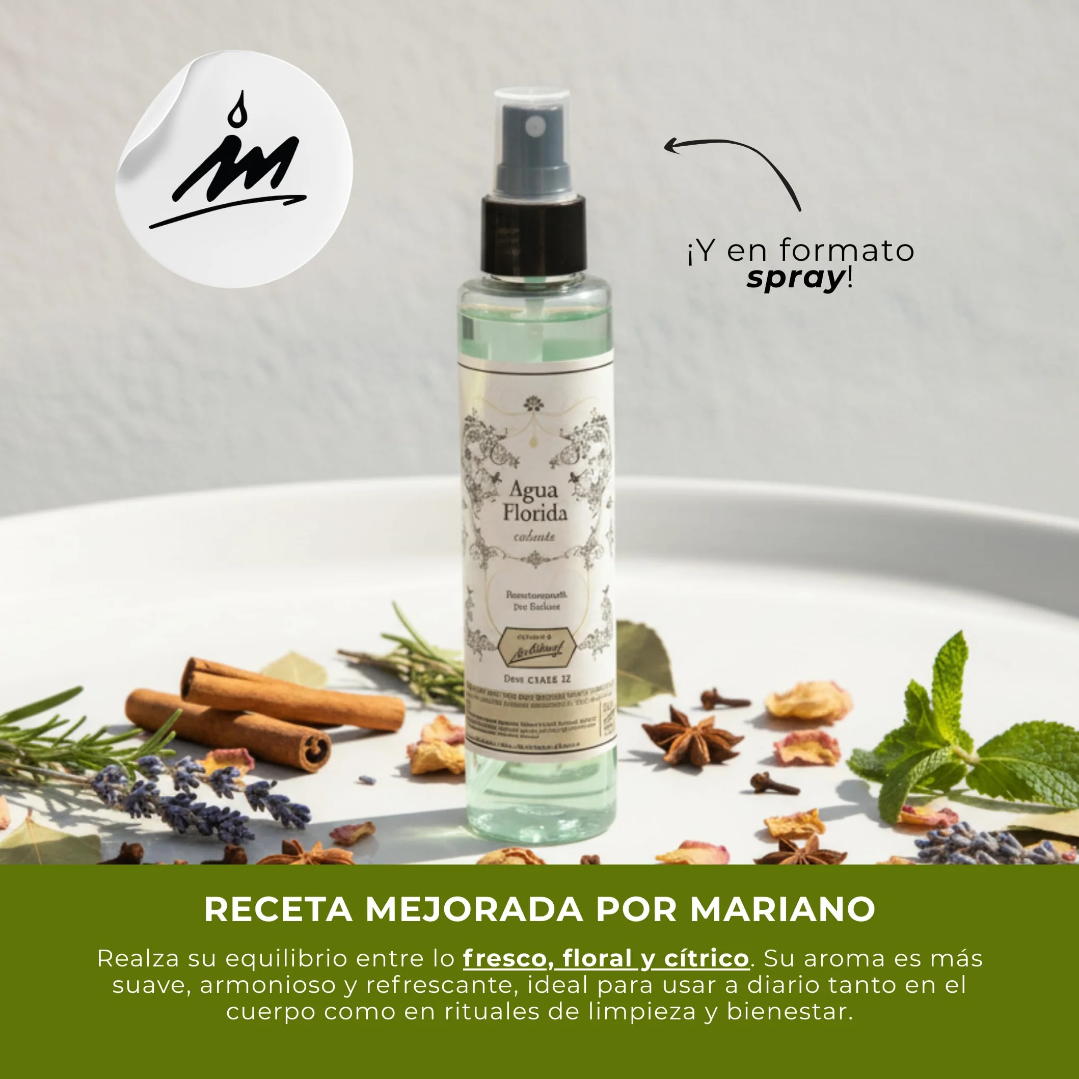 Acqua Florida Colonia Spirituale, Spray 150 ml, Aroma Floreale-Agrumato, Formula Migliorata per Pulizia Energetica e Armonizzazione, Uso Rituale e Corpo