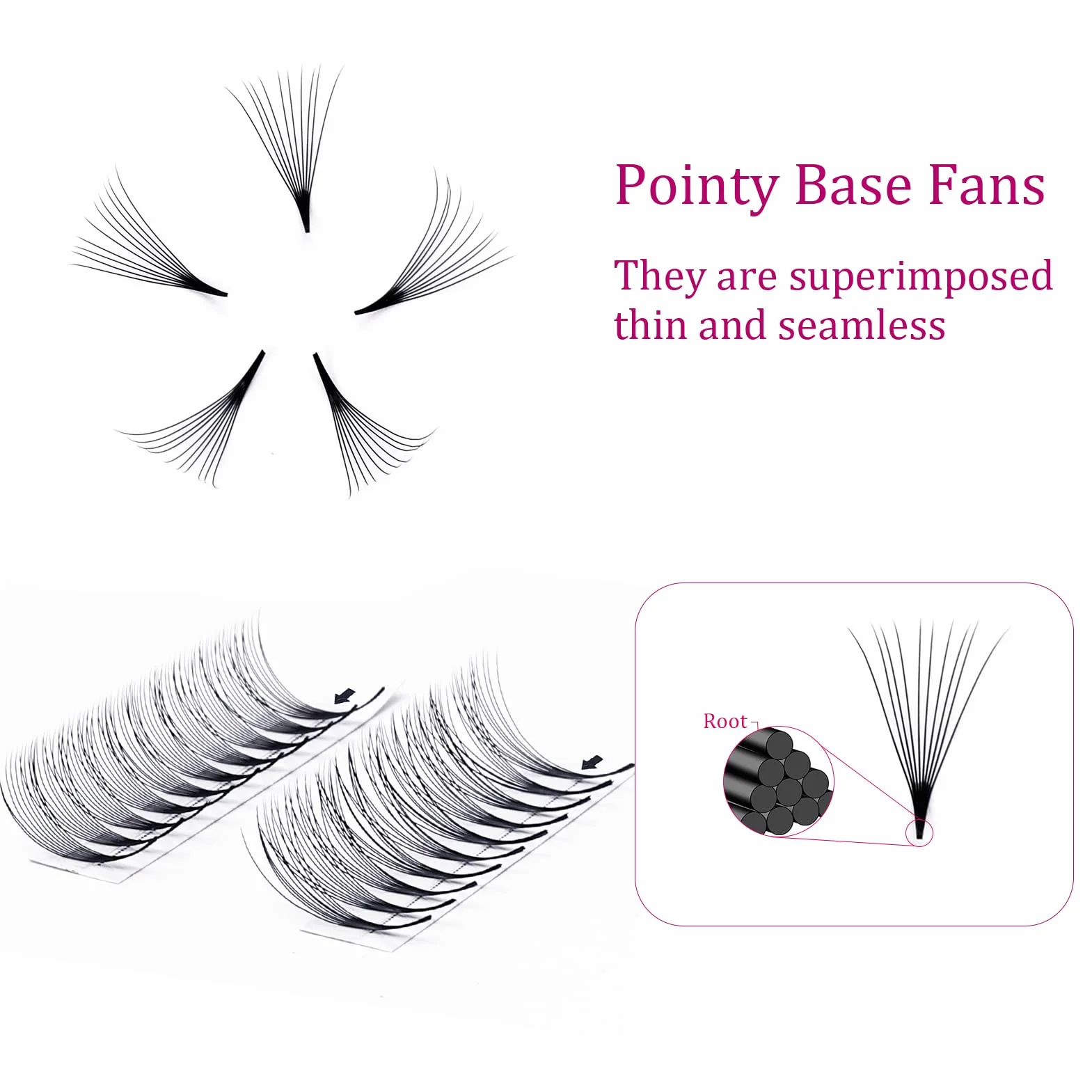 FADLASH Extension Ciglia Ciuffetti 10D 0,07mm Curva C 10mm Ciglia Finte a Ciuffetti Premade Fans Lashes Cluster