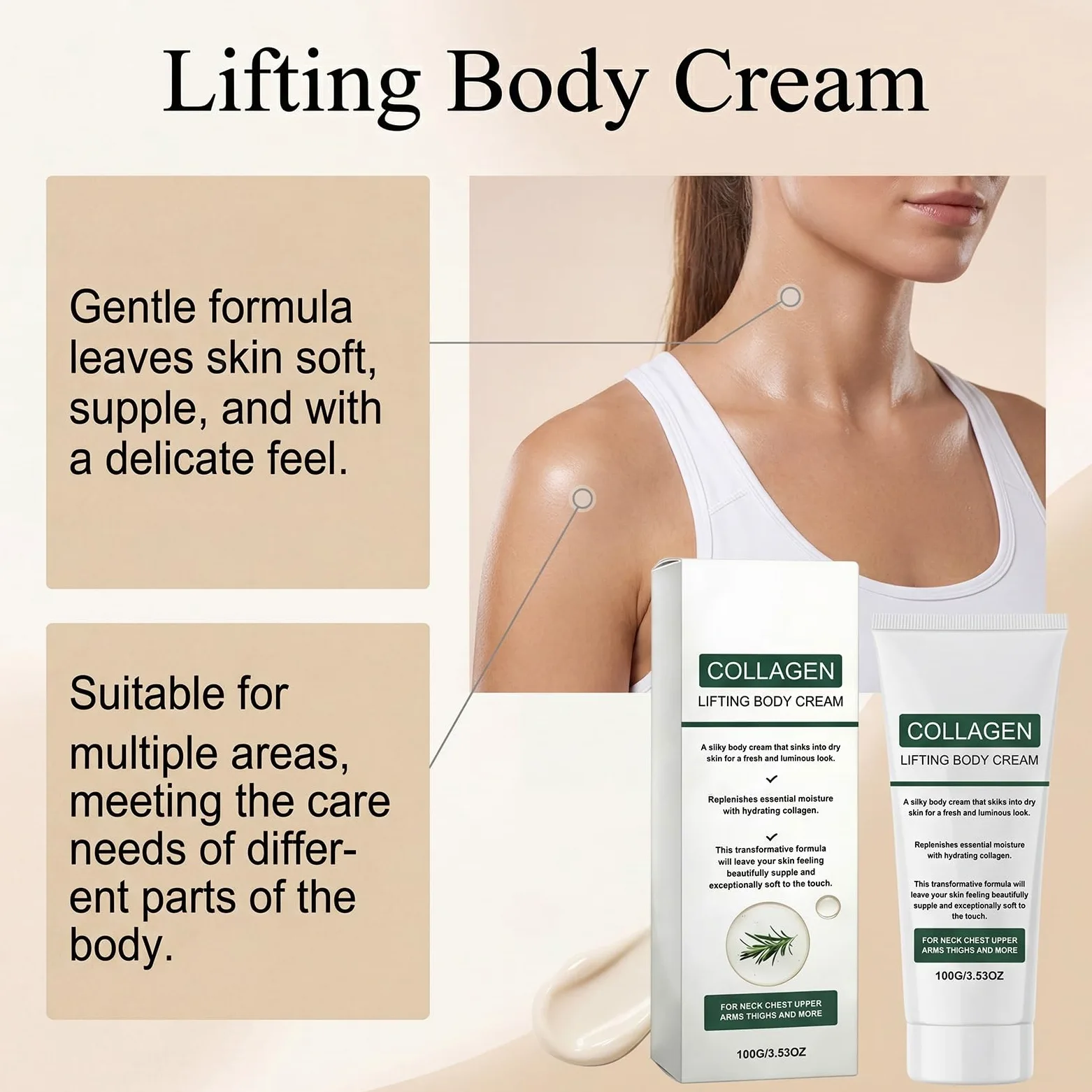 Olio per il corpo al collagene con texture setosa idratante, lozione per il corpo rassodante, olio idratante per la cura della pelle per donne, per la cura quotidiana del corpo e della pelle (6