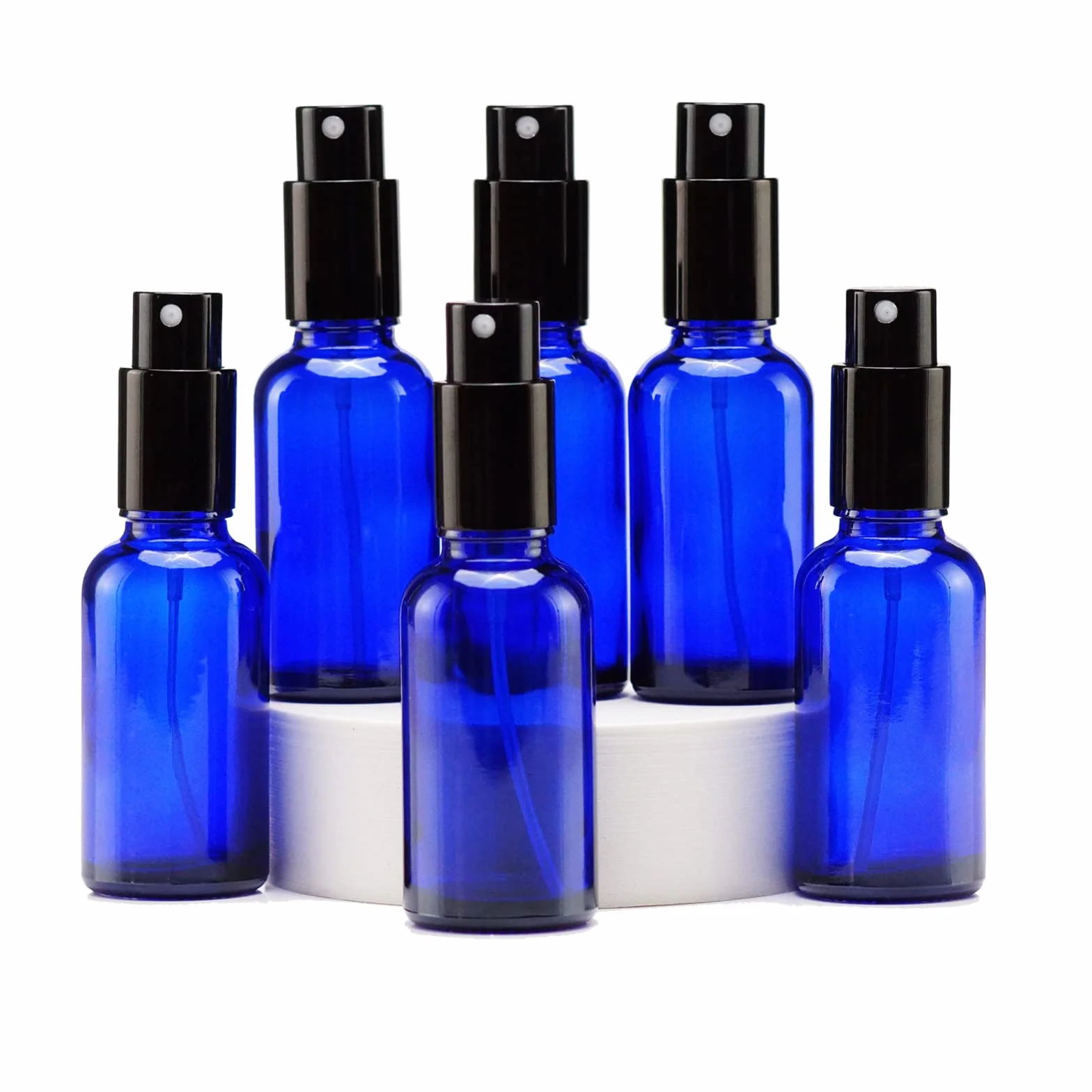 YIZHAO Bottiglie Spray Vetro 30ml, Blu Spruzzino Nebulizzatore Piccolo, per Olii Essenziali, Profumo, Pulizia, Cosmetici, Viaggio, Farmacia - 6 Pcs