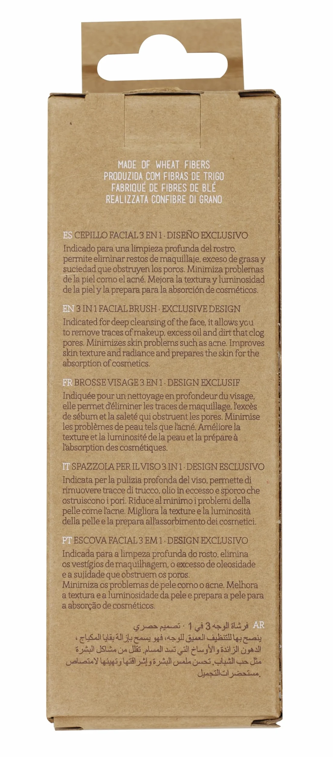 Beter - Spazzola Viso Pulizia 3 in 1 di fibra naturale - Massaggi, Pulizia, Esfoliazione - Ideale per esfoliare il viso, Con spazzola per il viso e spazzola esfoliante viso, Pulizia del viso efficace
