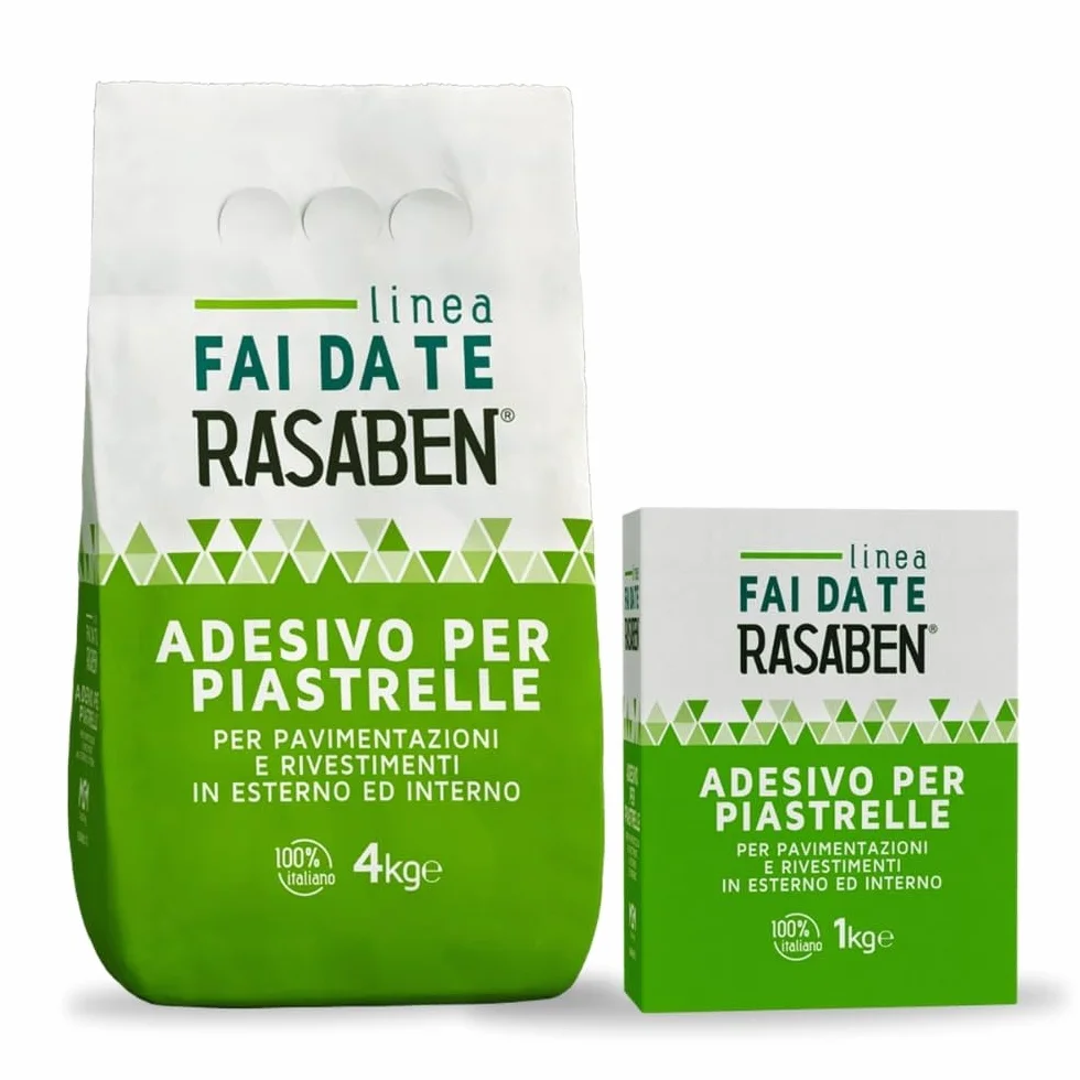 RASABEN Adesivo per Piastrelle Bianco 4kg