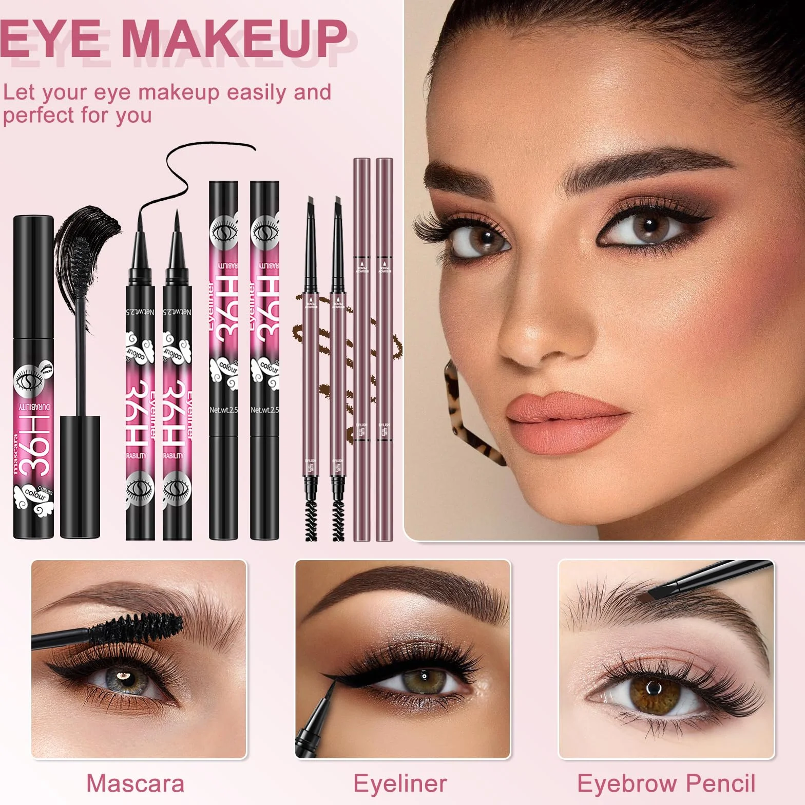 Set Trucchi Donna, Kit Make Up Completo, Tutto in Uno Trousse Trucchi Ragazza con Palette Ombretto Paletta Correttivi Contouring Fondotinta Mascara Gloss Labbra Liner Occhi Matite Ssopracciglia