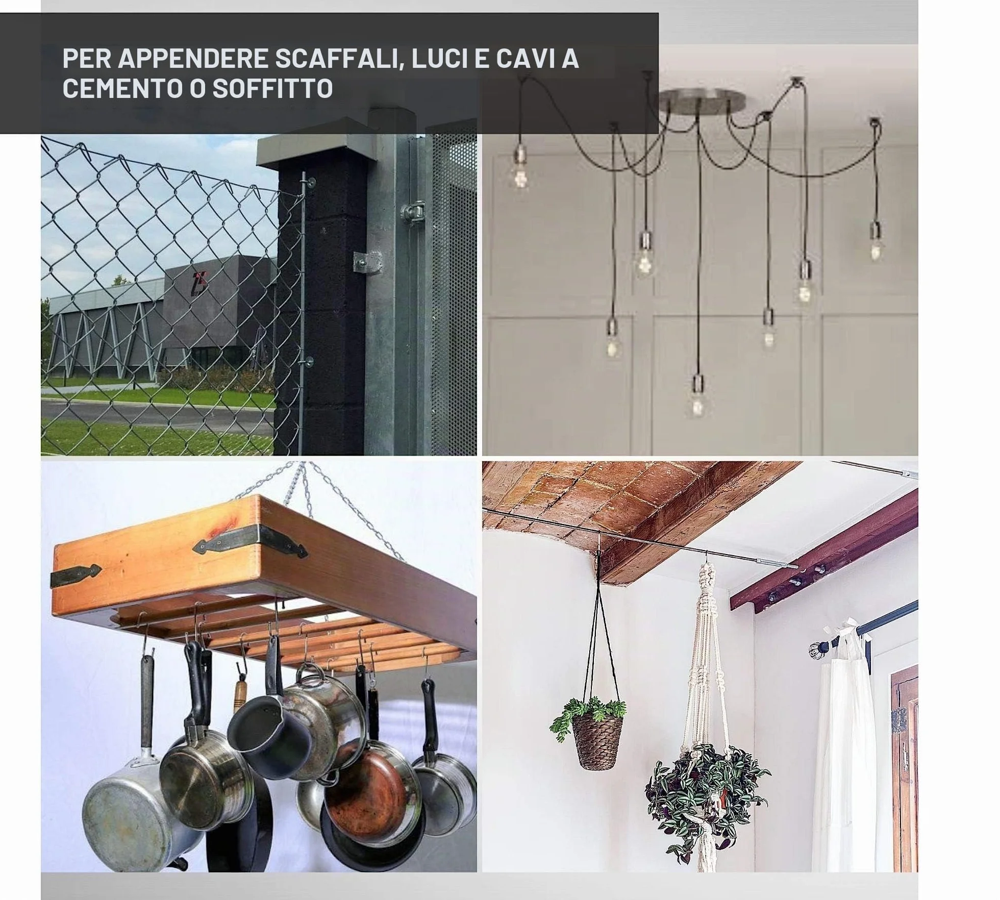 Tasselli Espansione con Anello M8-10 5 Pezzi Ganci Muro Acciaio Zincato Bianco