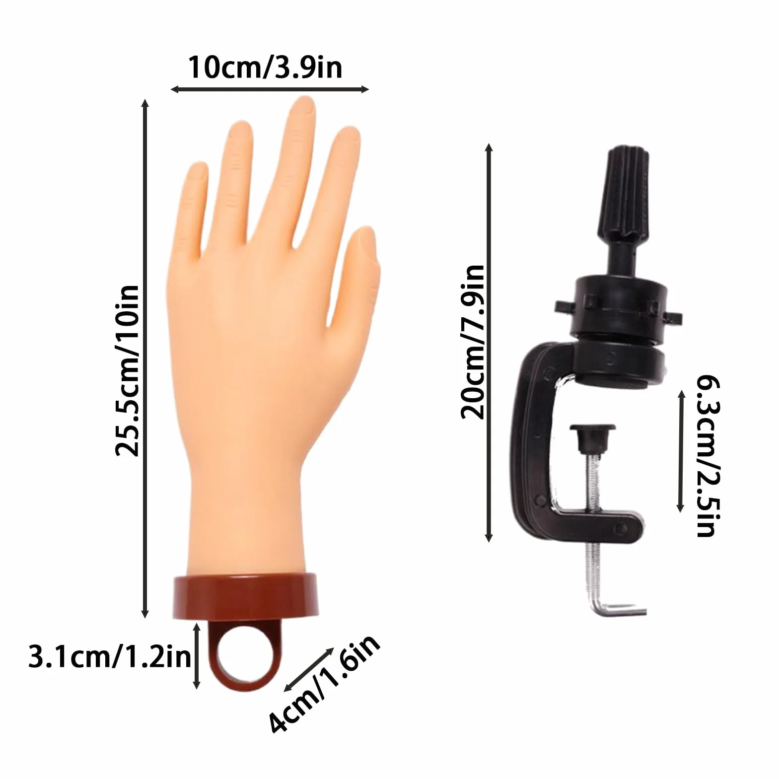 Mano Di Pratica Per Ricostruzione Unghie | Strumento Per Dimostrazione Pratica Unghie Finto | Modello Manicure Realistico Per Formazione Principianti Artisti Beauty Salon
