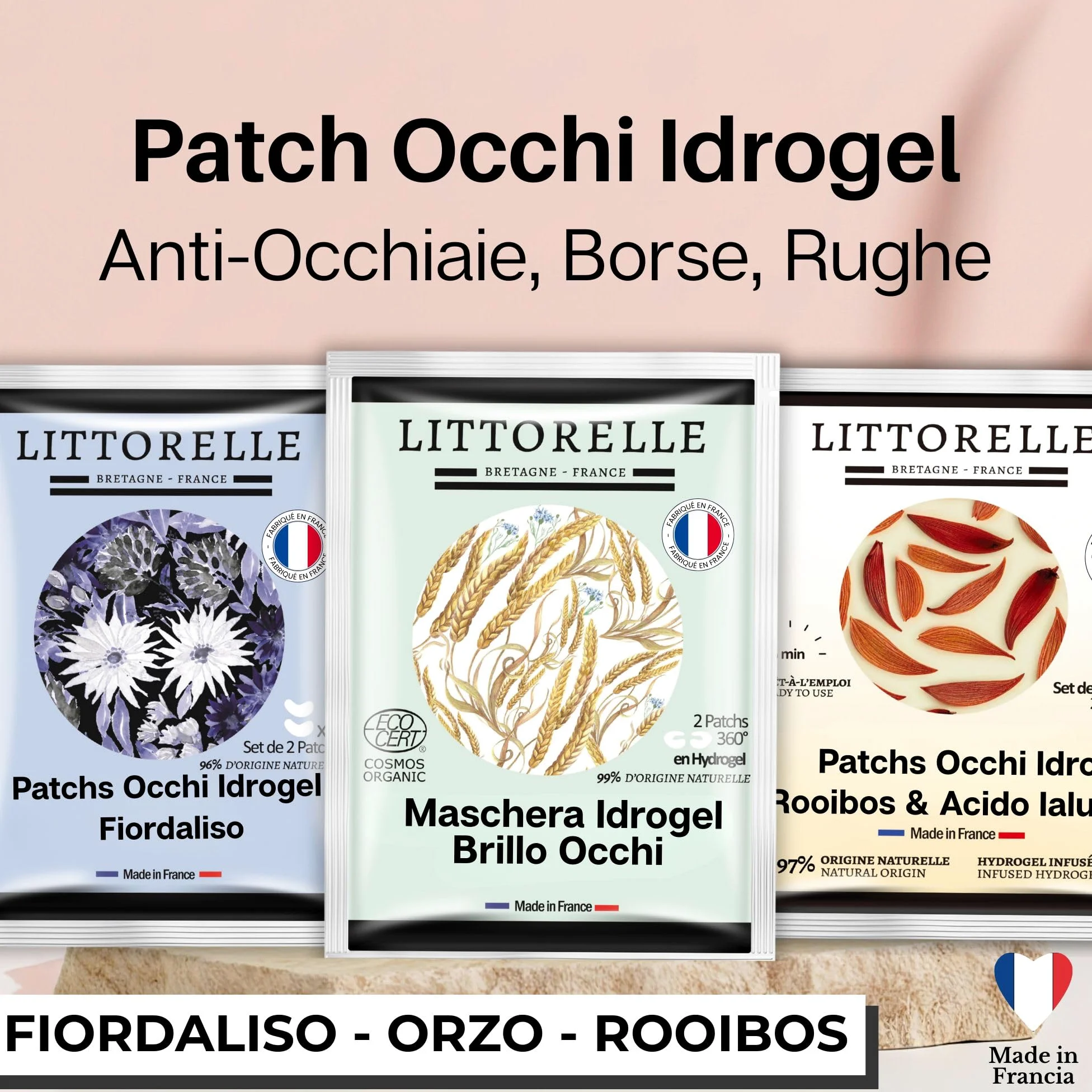 Cofanetto Bellezza 10 Maschere Viso in Tessuto & Patch Occhi Idrogel - Made in France - Idratante, Anti-Età, Detox al Collagene, Acido Ialuronico, Aloe Vera - 96% Origine Naturale - 2 Certificate Bio