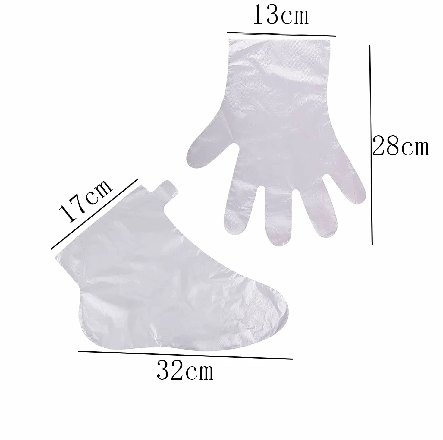 100 sacchetti per piedi e 100 sacchetti per mani con adesivi, fodere in cera paraffina per piedi mani, grandi calze in plastica per terapia termica per piedi e pedicure, trattamento con cera termale