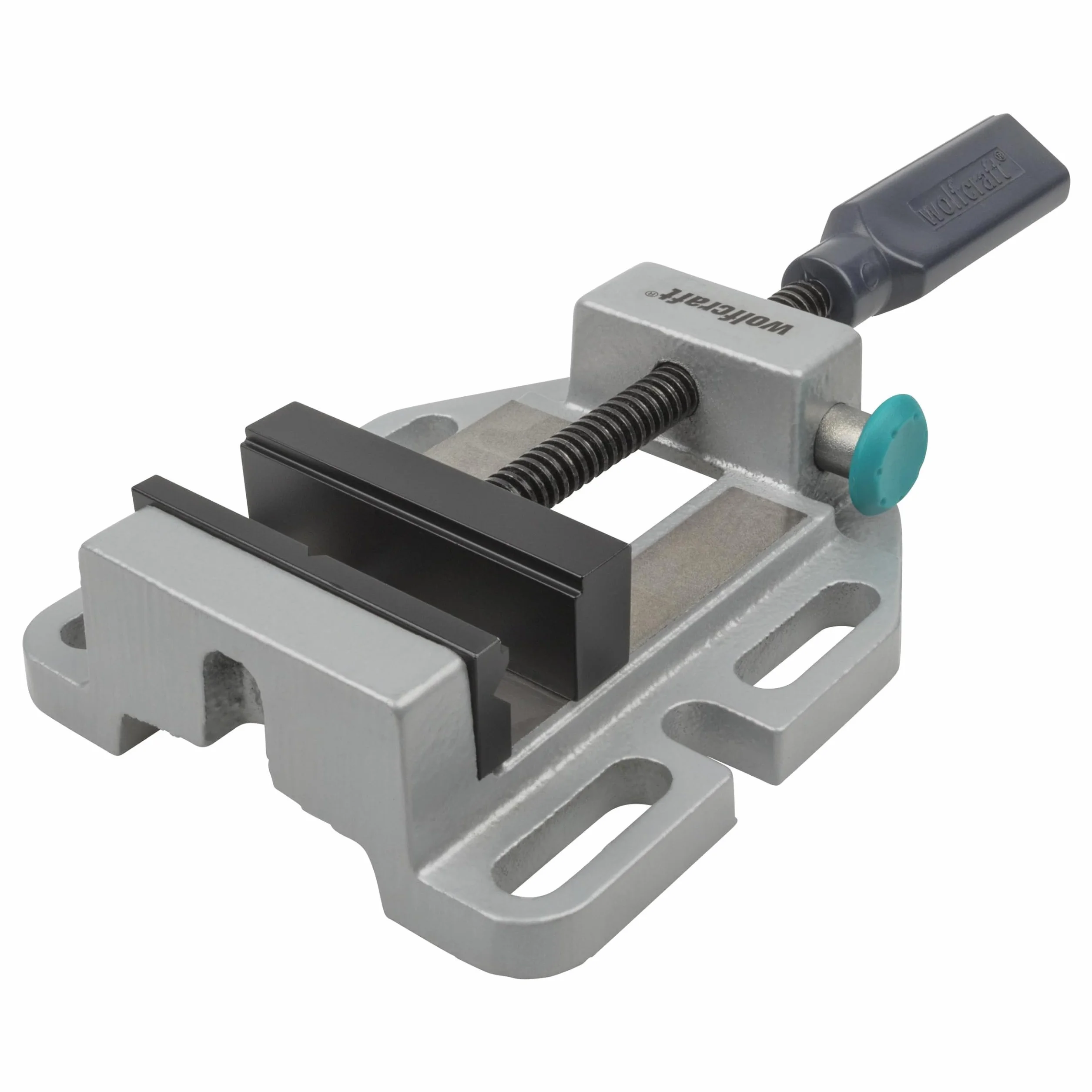 wolfcraft morsa per macchina 3423000 regolazione rapida forza di serraggio 200 kg ganascia acciaio scanalature a V orizzontali